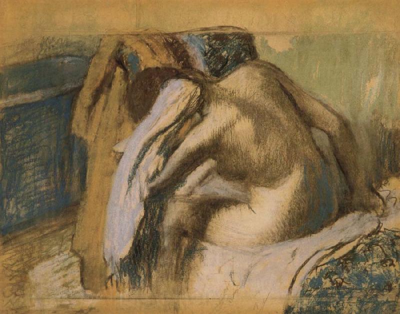Edgar Degas Woman drying her hair after the bath
